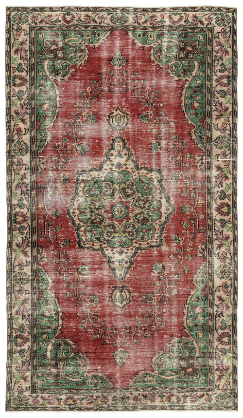 Atina Red Vintage Wool Handmade Area Rug 6'0" x 10'5"