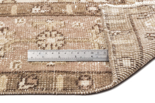 Atina Beige Vintage Wool Handmade Area Rug 4'10" x 8'4"