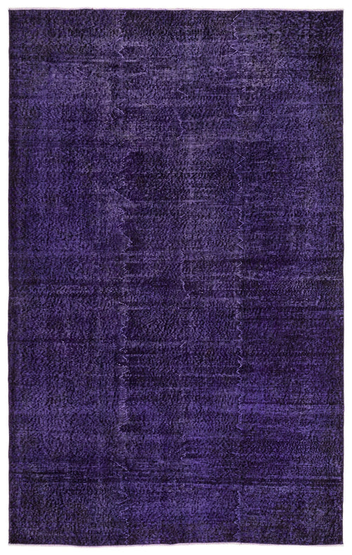 Atina Purple Vintage Wool Handmade Area Rug 5'5" x 8'10"