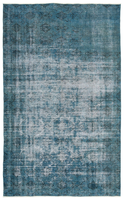 Atina Turquoise Vintage Wool Handmade Area Rug 5'7" x 8'11"