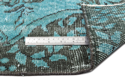 Atina Turquoise Vintage Wool Handmade Area Rug 5'8" x 9'3"