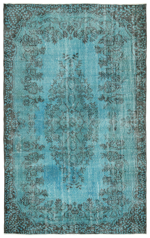 Atina Turquoise Vintage Wool Handmade Area Rug 5'8" x 9'3"