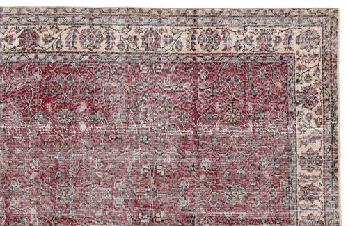 Atina Beige Vintage Wool Handmade Area Rug 5'4" x 9'3"