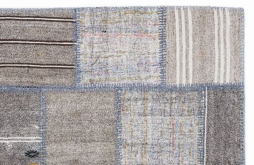 Teselya 1311 Beige Striped Wool Handmade Area Rug 5'3" x 7'7"