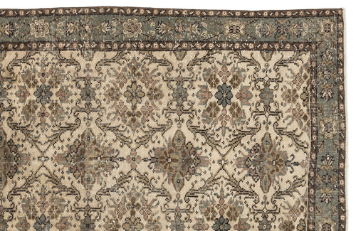 Atina Beige Vintage Wool Handmade Area Rug 6'0" x 10'0"