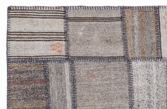 Teselya 1312 Beige Striped Wool Handmade Area Rug 5'3" x 7'7"