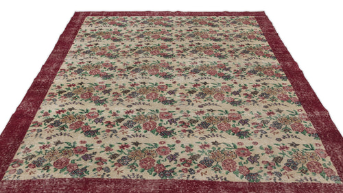 Atina Cream Vintage Wool Handmade Area Rug 6'9" x 9'6"
