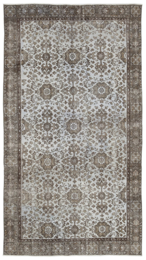 Atina Blue Vintage Wool Handmade Area Rug 5'2" x 9'4"