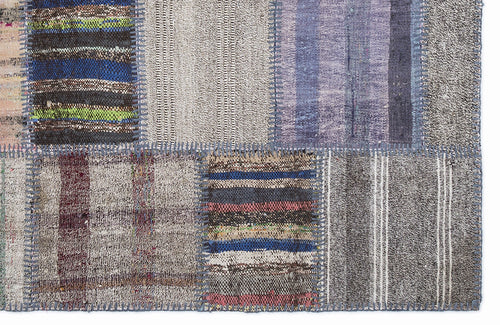 Teselya 1319 Beige Striped Wool Handmade Area Rug 5'3" x 7'7"