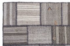 Teselya 1321 Beige Striped Wool Handmade Area Rug 5'3" x 7'7"