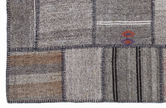 Teselya 1321 Beige Striped Wool Handmade Area Rug 5'3" x 7'7"