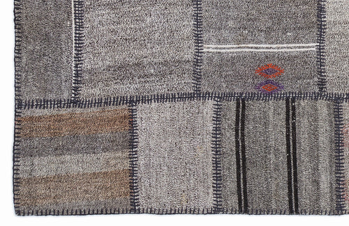 Teselya 1321 Beige Striped Wool Handmade Area Rug 5'3" x 7'7"