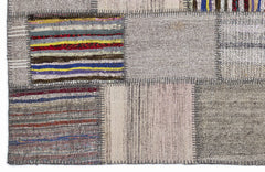 Teselya 1323 Beige Striped Wool Handmade Area Rug 5'3" x 7'7"