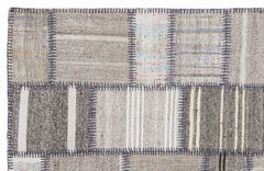 Teselya 1324 Beige Striped Wool Handmade Area Rug 5'3" x 7'7"