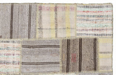 Teselya 1325 Beige Striped Wool Handmade Area Rug 5'3" x 7'7"