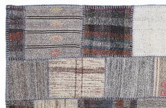 Teselya 1326 Beige Striped Wool Handmade Area Rug 5'3" x 7'7"