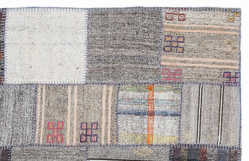 Teselya 1326 Beige Striped Wool Handmade Area Rug 5'3" x 7'7"