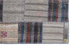 Teselya 1326 Beige Striped Wool Handmade Area Rug 5'3" x 7'7"