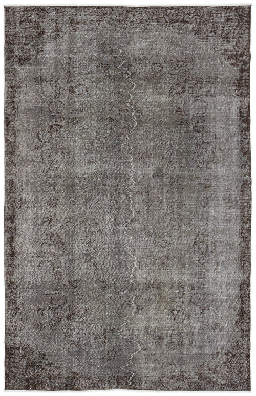 Atina Grey Vintage Wool Handmade Area Rug 5'7" x 8'9"