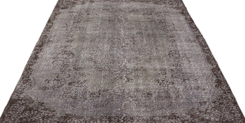 Atina Grey Vintage Wool Handmade Area Rug 5'7" x 8'9"
