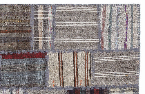 Teselya 1327 Beige Striped Wool Handmade Area Rug 5'3" x 7'7"