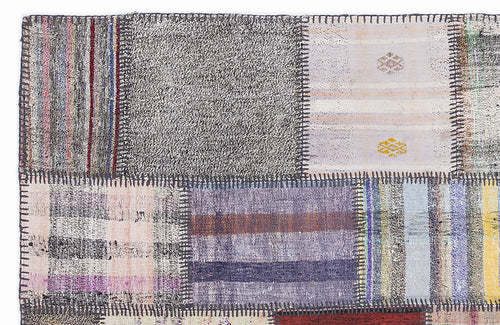 Teselya 1331 Beige Striped Wool Handmade Area Rug 5'3" x 7'7"