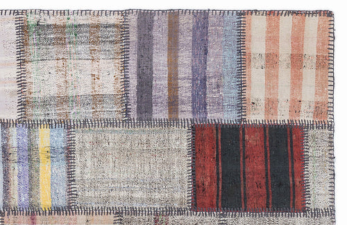 Teselya 1331 Beige Striped Wool Handmade Area Rug 5'3" x 7'7"