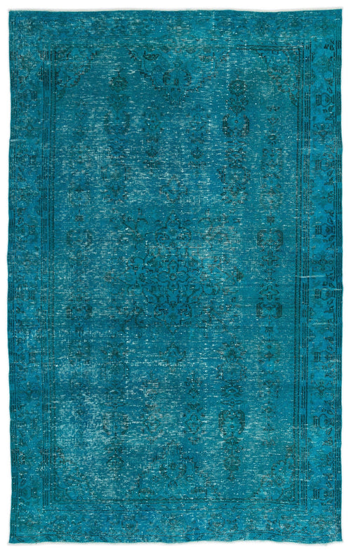 Atina Turquoise Vintage Wool Handmade Area Rug 6'0" x 9'11"