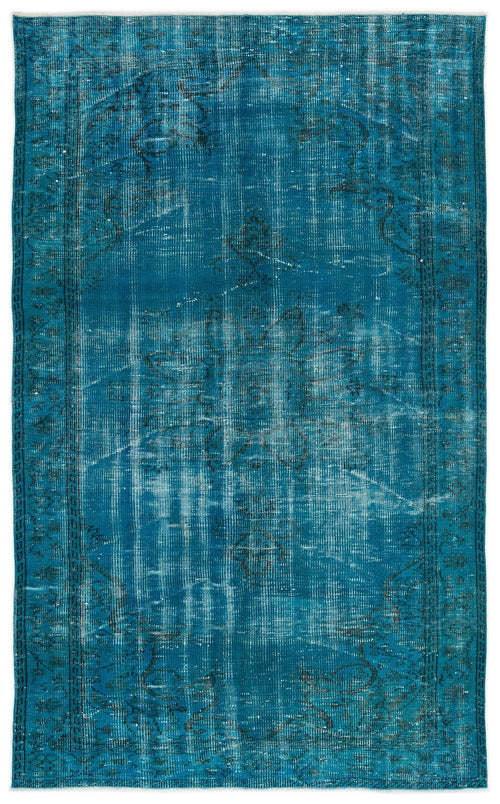 Atina Turquoise Vintage Wool Handmade Area Rug 5'3" x 9'0"