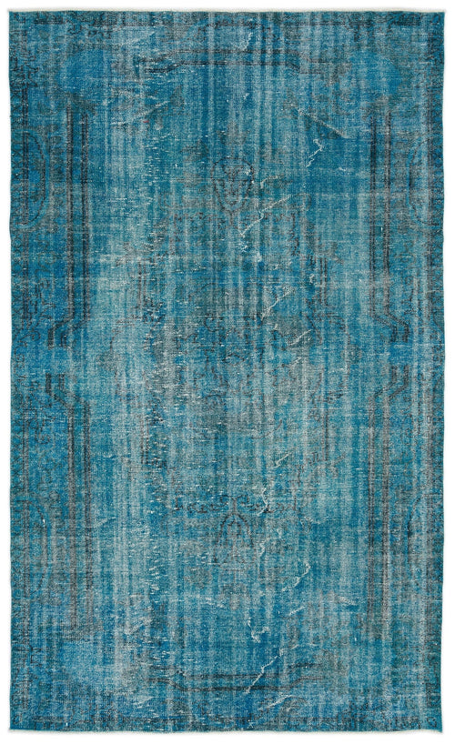 Atina Turquoise Vintage Wool Handmade Area Rug 5'7" x 9'4"