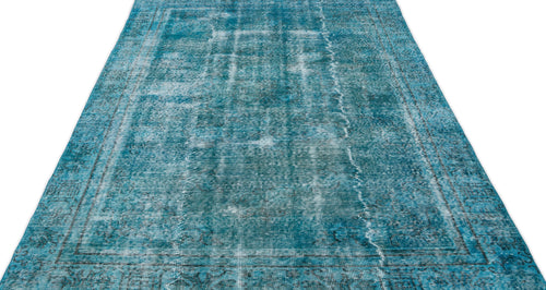 Atina Turquoise Vintage Wool Handmade Area Rug 5'5" x 8'10"