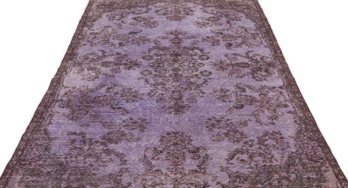 Atina Purple Vintage Wool Handmade Area Rug 5'3" x 9'9"