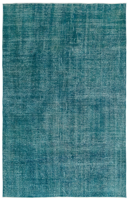 Atina Turquoise Vintage Wool Handmade Area Rug 6'5" x 10'2"