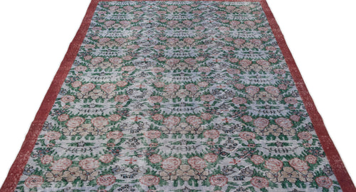 Atina Green Vintage Wool Handmade Area Rug 5'3" x 9'2"