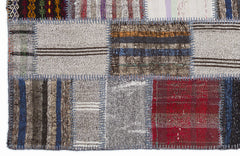 Teselya 1339 Beige Striped Wool Handmade Area Rug 5'3" x 7'7"