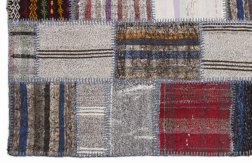 Teselya 1339 Beige Striped Wool Handmade Area Rug 5'3" x 7'7"