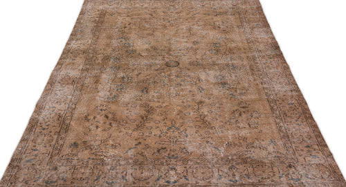 Atina Brown Vintage Wool Handmade Area Rug 5'3" x 8'6"