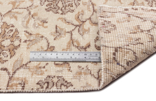 Atina Beige Vintage Wool Handmade Area Rug 4'9" x 7'10"