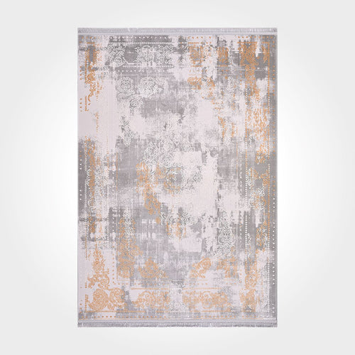 Modern Bamboo Area Rug – Machine Made Grey Durable Acrylic Yarn Carpet