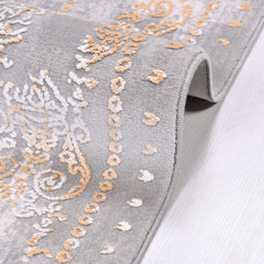 Modern Bamboo Area Rug – Machine Made Grey Durable Acrylic Yarn Carpet