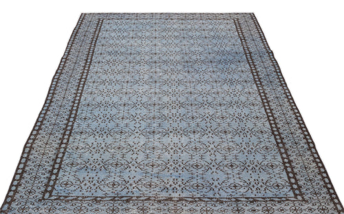 Atina Blue Vintage Wool Handmade Area Rug 4'11" x 8'9"