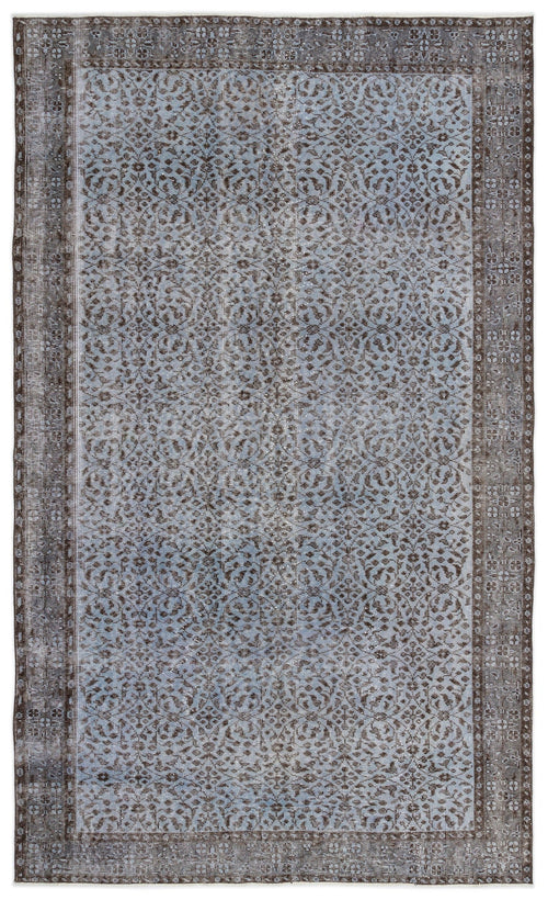 Atina Blue Vintage Wool Handmade Area Rug 5'5" x 9'1"