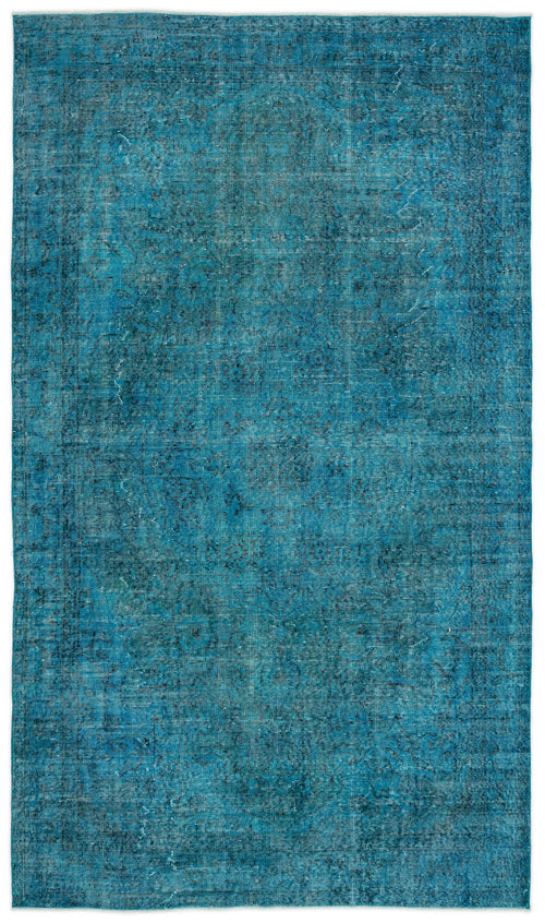 Atina Turquoise Vintage Wool Handmade Area Rug 5'7" x 9'7"
