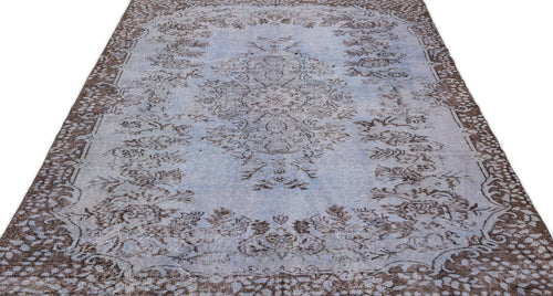 Atina Blue Vintage Wool Handmade Area Rug 6'0" x 9'1"