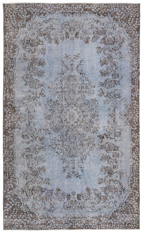 Atina Blue Vintage Wool Handmade Area Rug 6'0" x 9'1"