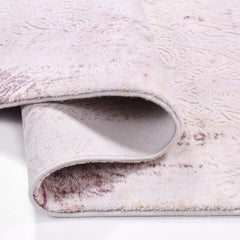 Modern Bamboo Area Rug – Machine Made Rug With Acrylic Yarn Carpet, Cream