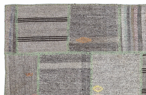 Teselya 1345 Beige Striped Wool Handmade Area Rug 5'3" x 7'7"