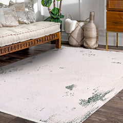 Modern Bamboo Area Rug – Machine Made Rug with Soft Pile Carpet Grey