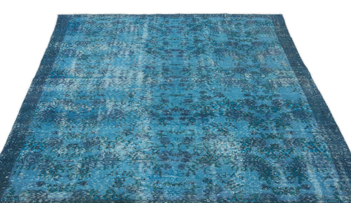 Atina Turquoise Vintage Wool Handmade Area Rug 5'3" x 7'9"