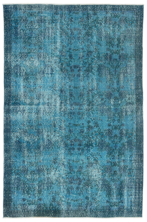 Atina Turquoise Vintage Wool Handmade Area Rug 5'3" x 7'9"